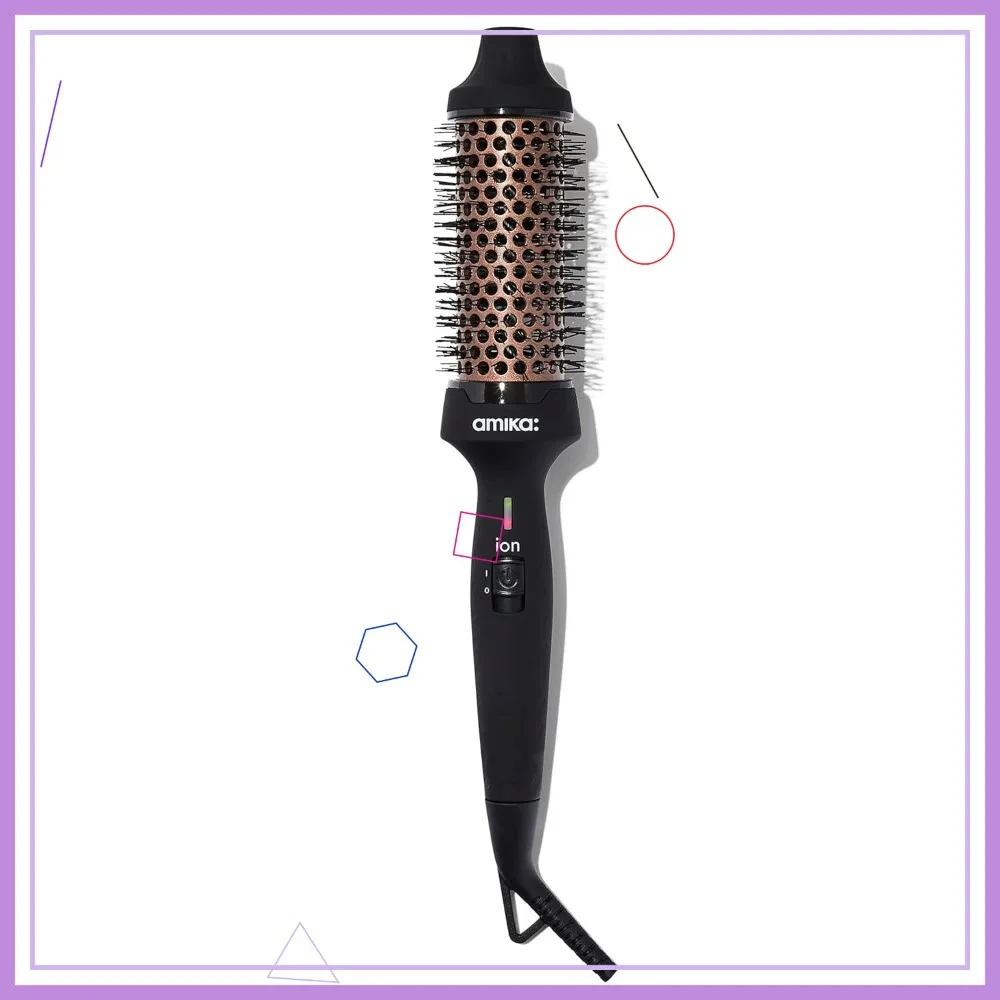 Ionic Ceramic Round Hot Styling Brush for Smoothing & Volume, 1.5" Barrel, Black