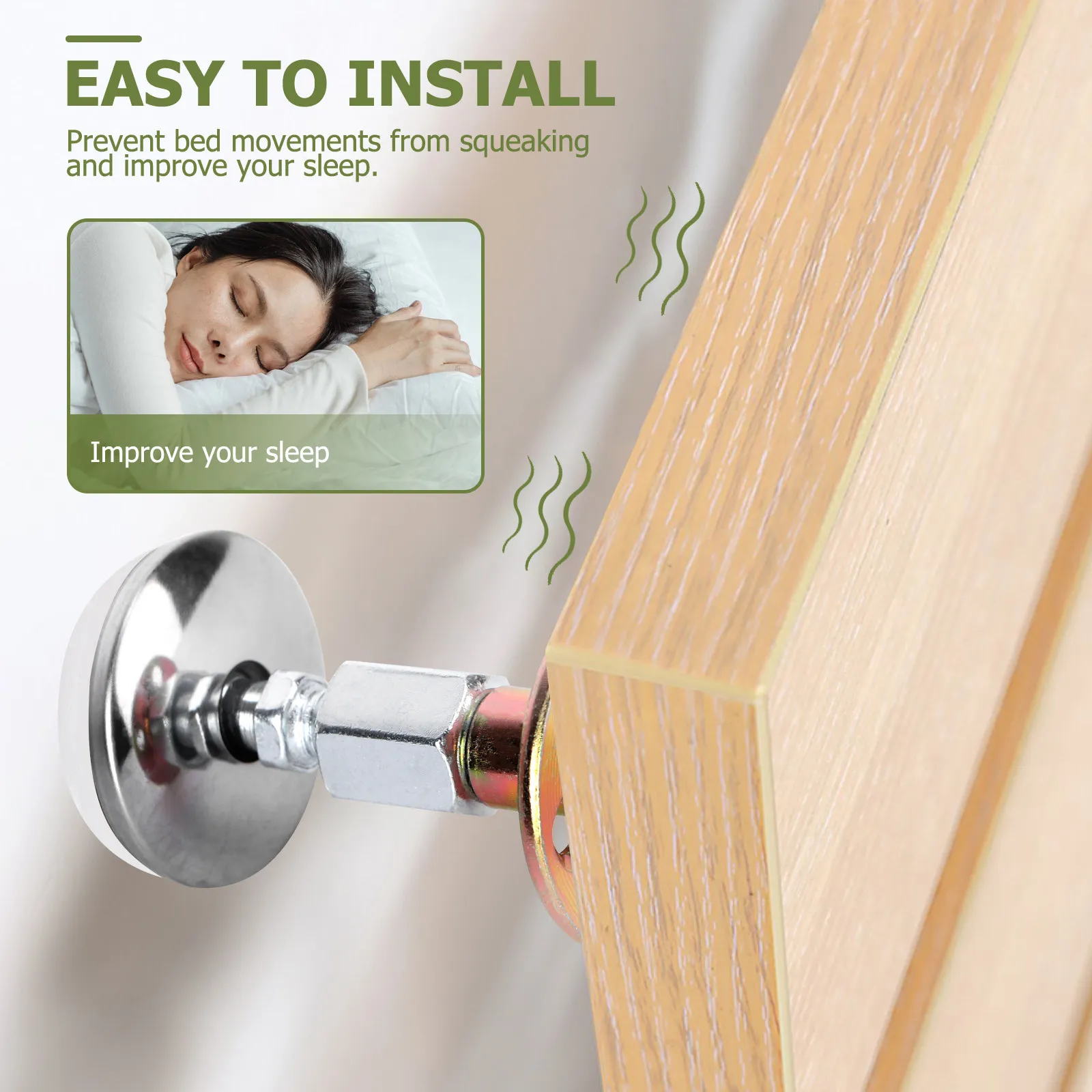 

Комплект из 4 регулируемых антивибрационных фиксаторов для изголовья кровати с резьбовым креплением, для снижения шума и защиты стен