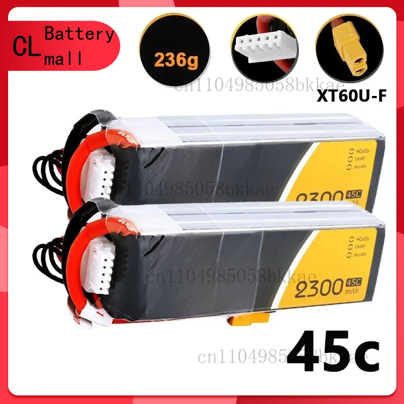 

Для 4S 14,8 В 2300 мАч 45C LiPo аккумулятор для радиоуправляемого вертолета, квадрокоптера, FPV, гоночного дрона, детали с перезаряжаемой батареей XT60 14,8 В