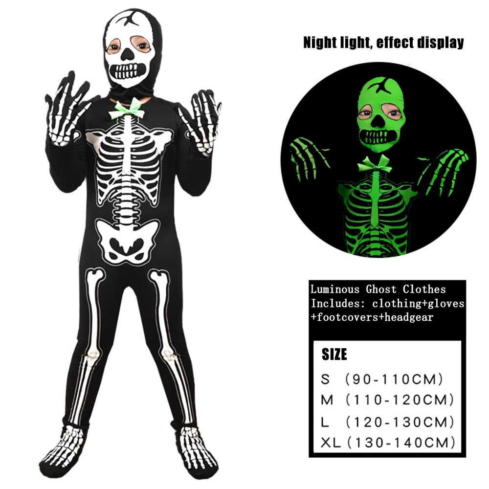 Conjunto de luz noturna infantil Reaper – Robe de médico de esqueleto e Reaper, adequado para Halloween, festas temáticas