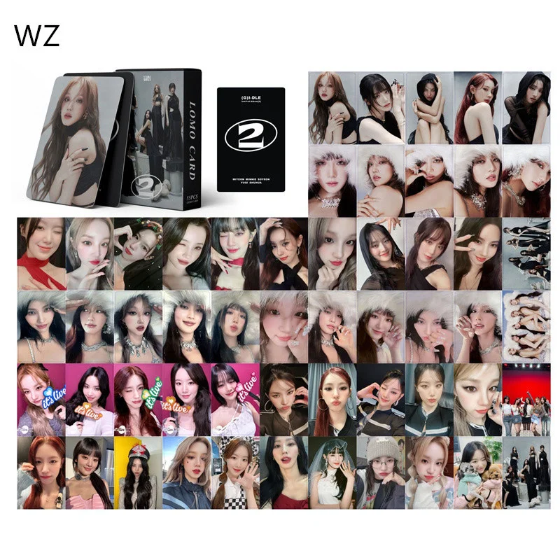 KPOP 55pcs/set(G)I-DLE 2nd Album LOMO Card Super Lady GIDLE Postcard Photo Card MINNIE SHUHUA SOYEON YUQI MIYEON Collector Card