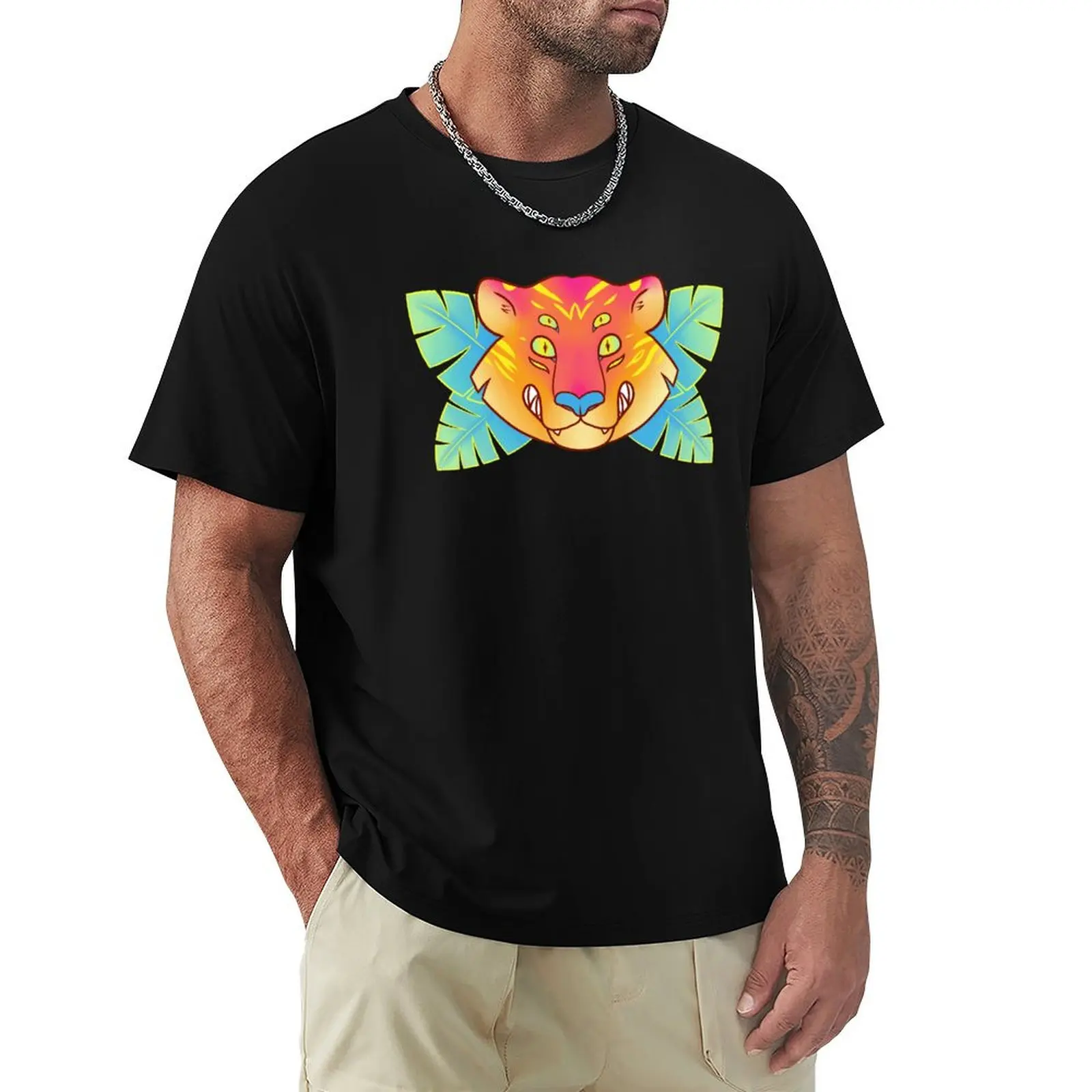 

Lofi Chill Tiger Life T-Shirt anime stuff quick drying funny costumes Clothing mens t shirt