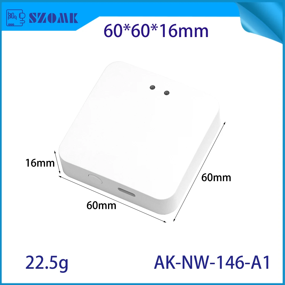 SZOMK 60x60x16mm ABS Smart Multi-mode Gateway Enclosure for Bluetooth Mesh Hub and WiFi Control Center Housing Case