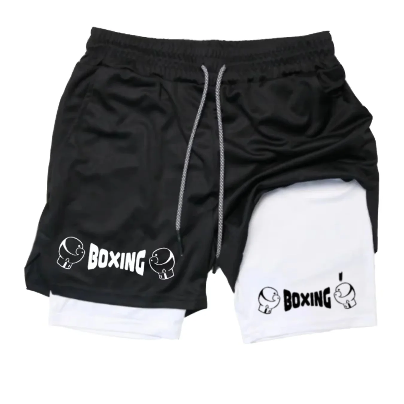 2026 New Men's Summer 2-in-1 Boxing Shorts, High Quality Breathable & Comfortable Quick Dry Fitness Training Jogging Shorts