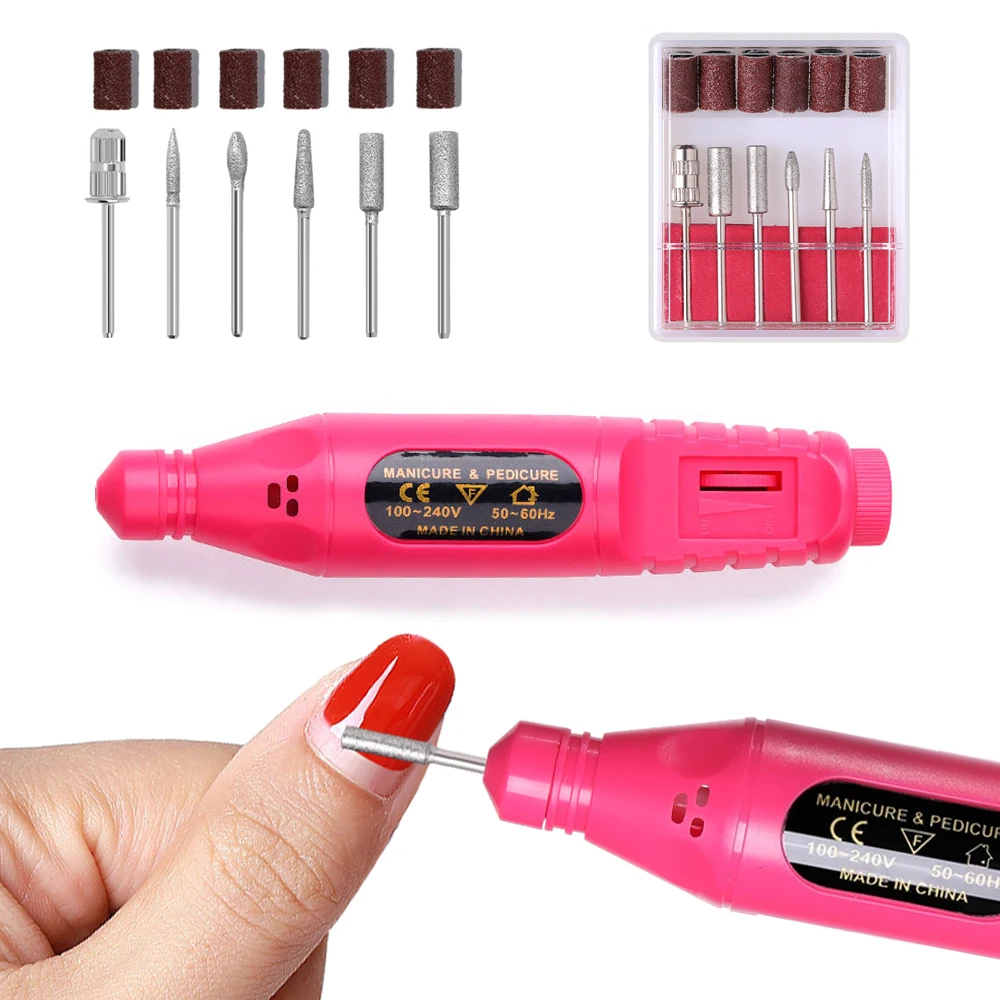 

CNHIDS Professional Material Nail Drill Machine Electric Nail Sander Milling Cutter For Manicure Set Gel Polish Remover Tools