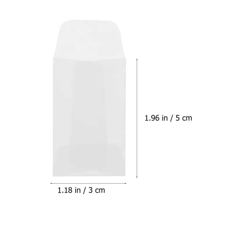 50pcs Transparent Small Bag Tag Ring Jewelry Photo Envelope Bag Mini Card Translucent Paper Bag Sulfuric Acid Paper High Quality