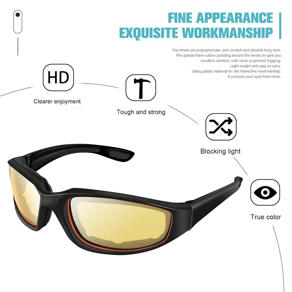

Fashionable Safety Goggles Windproof Motorcycle Glasses Racing Anti-glare Vintage Men Women Eyeglasses Sunglasses Eye Protection