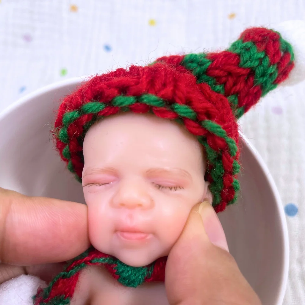 Mini 15CM Pascale Reborn Lalka Silikonowa Dziewczynka z Możliwością Mycia Ciała, 6 Calowa Miękka Lalka z Solidnego Silikonu, Prezent na Urodziny, Boże Narodzenie, Zabawka