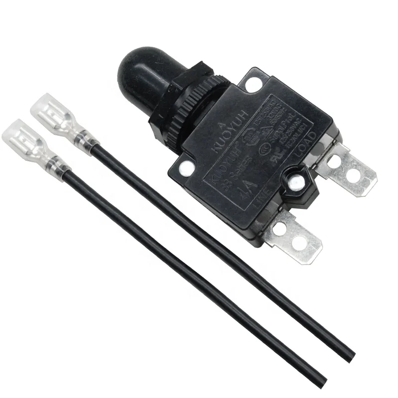 

KUOYUH 88 series 8A Manual Reset Thermal Overload protector switch straight pin Mini 32V DC Circuit Breaker