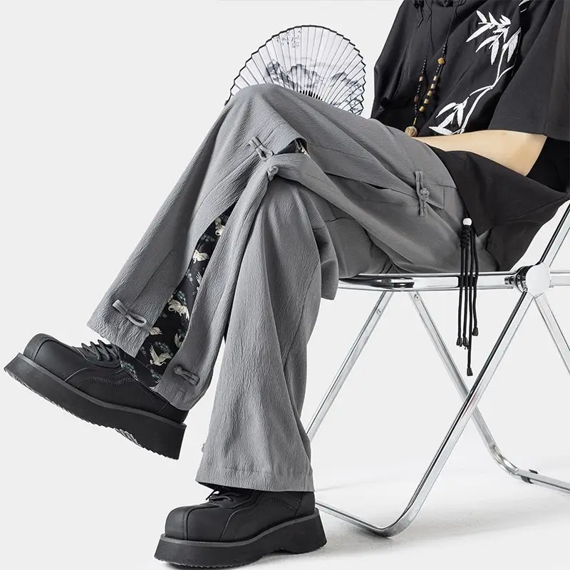 

Straight Male Trousers Cotton Streetwear Long Baggy Designer Sale Harajuku Fashion Vintage Aesthetic Spandex Men's Casual Pants