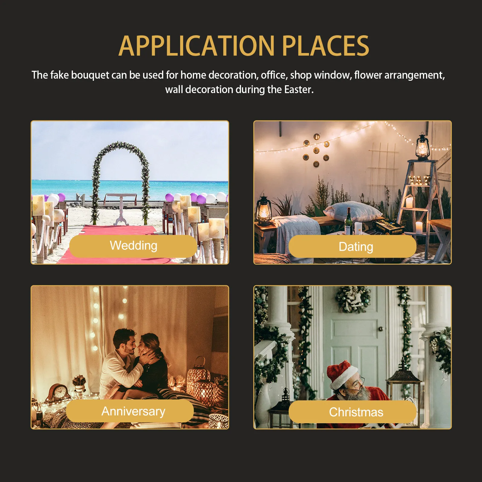 

2pcs Simulation Bouquet Diy Decor Realistic Artificial Flower Arrangement For Home Office Easter Decoration Festival Fake Flower