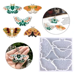 Moule en silicone à 5 cavités en forme de mites pour pendentif bricolage, porte-clés, boucle d'oreille, collier, breloques, élection, moule en résine xy, bijoux, ornement de confrontation de sac