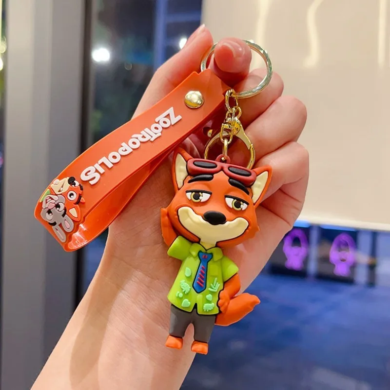 Porte-clés de dessin animé Disney Zootopia en PVC, poupée Judy mignonne, pendentif de décoration, jouet cadeau de noël pour enfant