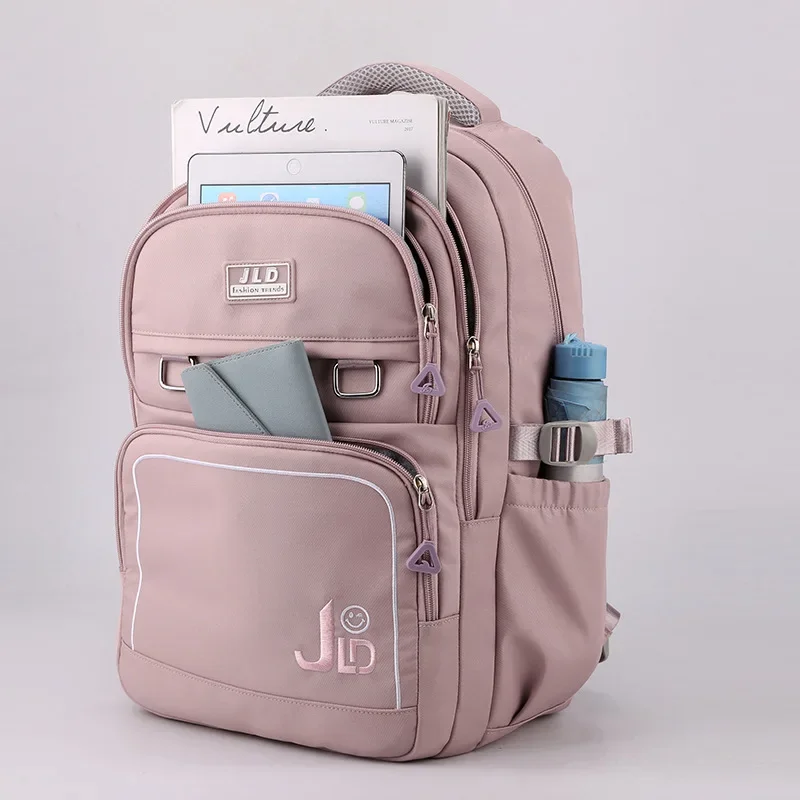 Neue Mädchen Schult asche Nylon Rucksack Reise Rucksack Multi Taschen wasserdichte lässige Tages rucksack Schult asche für Studentinnen Teenager