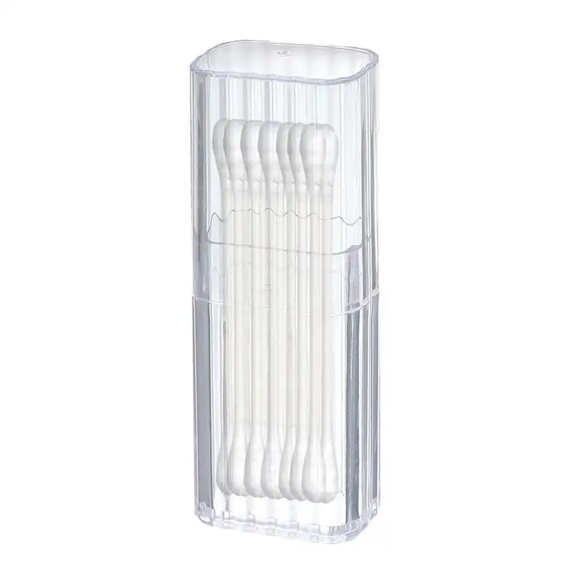 Acrylic Cotton Swab Holder Portable Floss Pick Dispenser Storage Box Pocket Acrylic Canister Container For Flossers Floss Picks