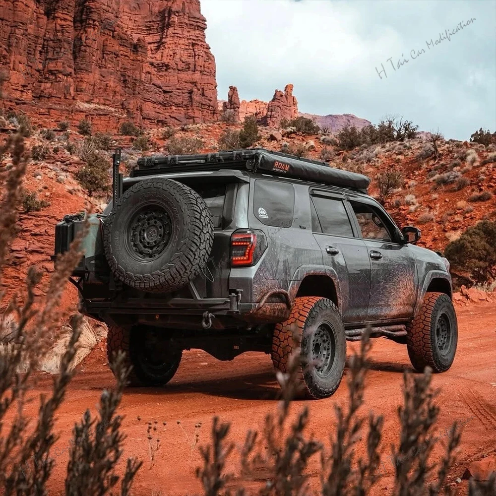 أضواء خلفية LED لتويوتا 4 عداء 5th Gen 2010-2021 N280 المصابيح الخلفية المصابيح الخلفية ديناميكية بدوره إشارة سيارة الذيل ضوء الجمعيات