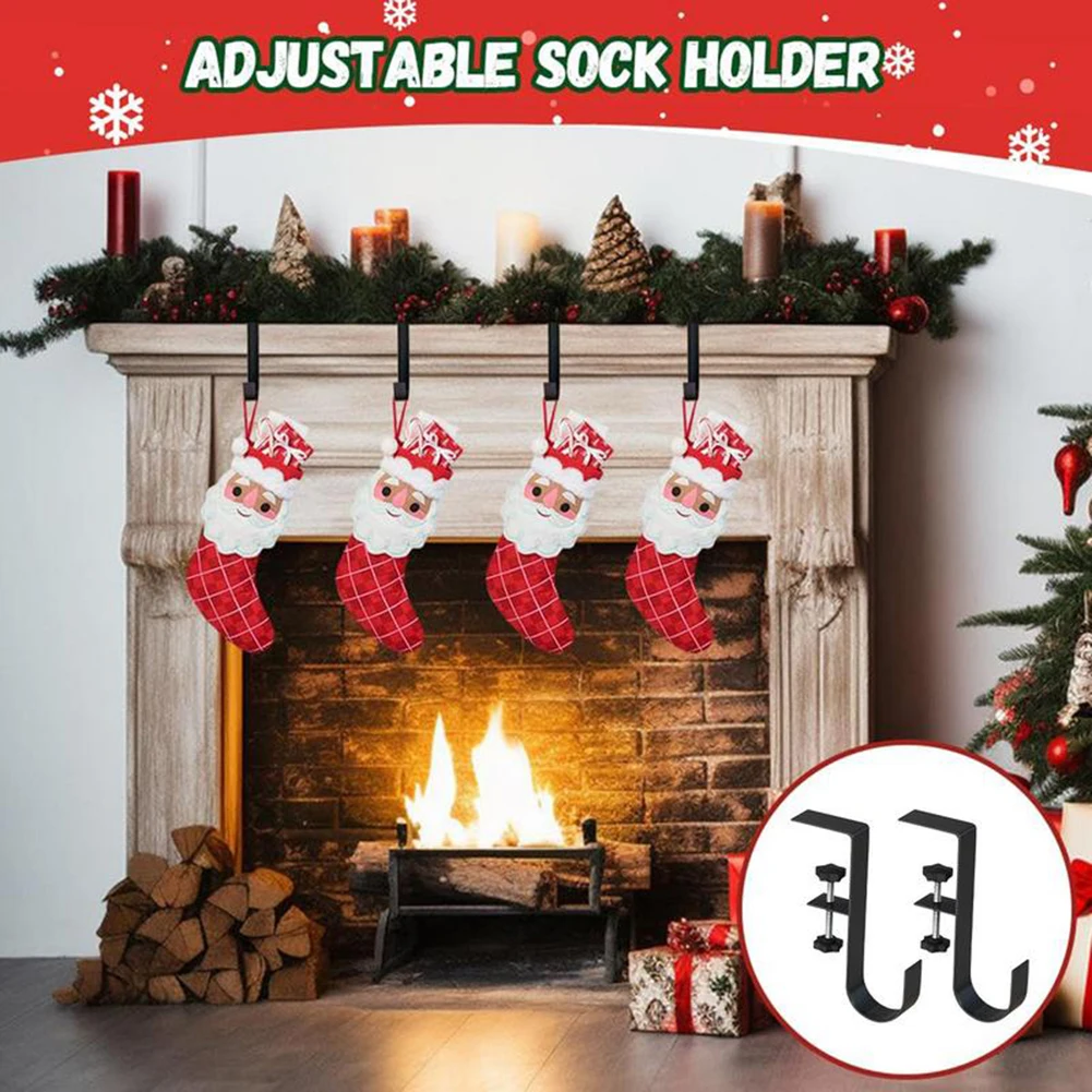 

Fireplace Stocking And Garland Hanger For Ornaments Hanging Stocking Hangers Wall Decoration Fireplace Mantle Living Room