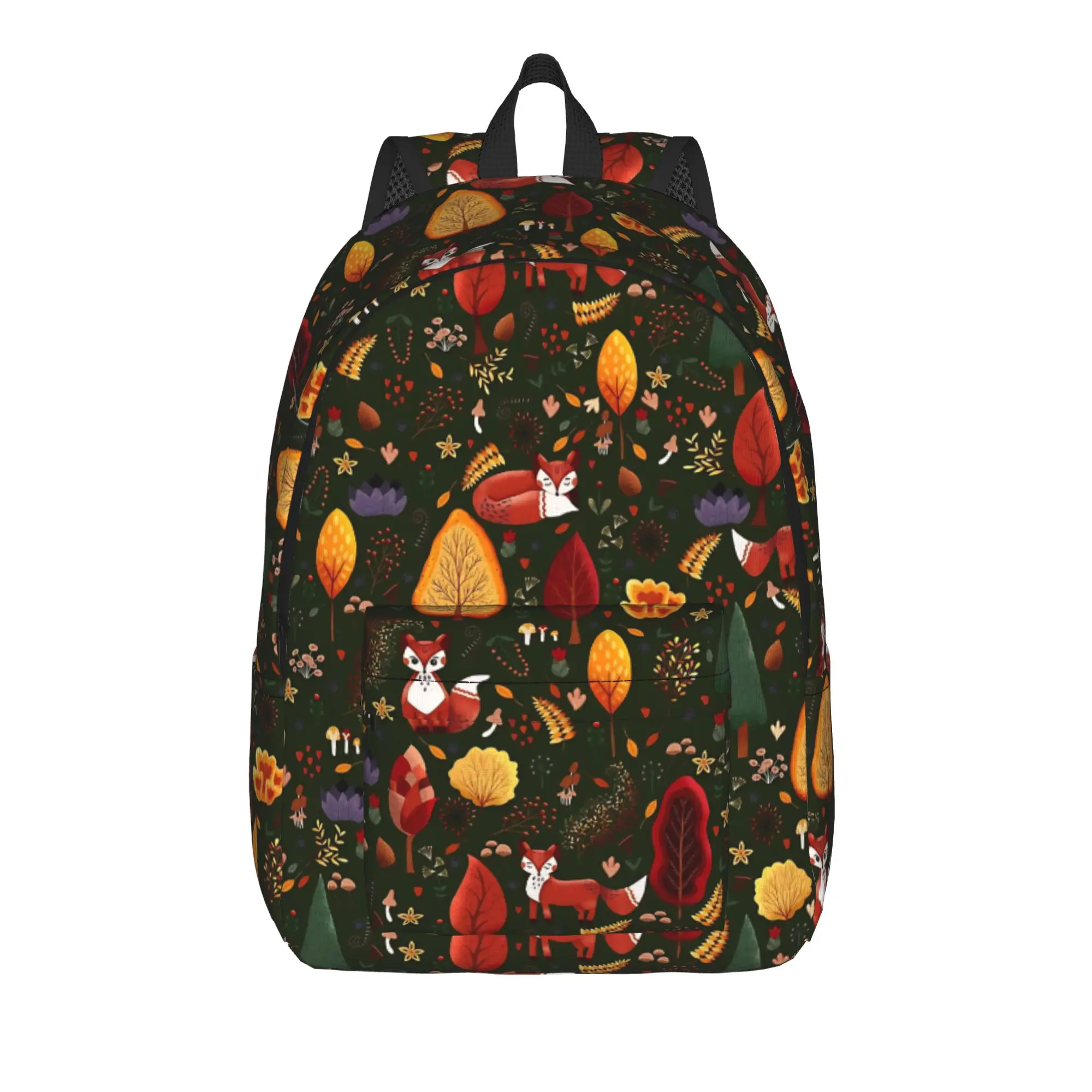 Foxes in Autumn Forest  Backpack for Men Women Casual Student Business Daypack Foxes Autumn Partten College Shoulder Bag Sports