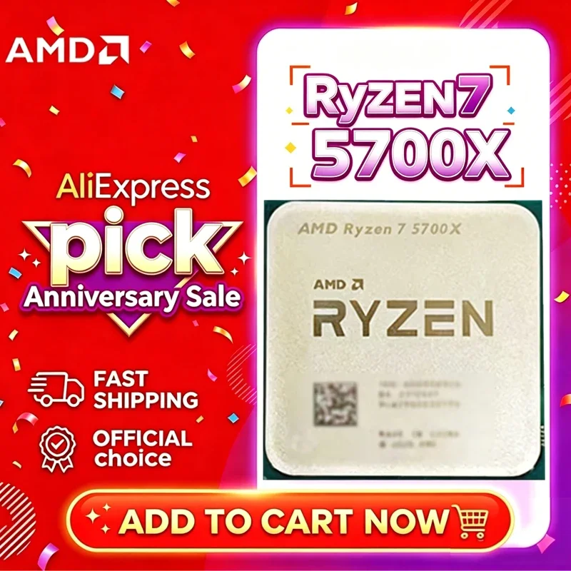 AMD Ryzen 7 5700X R7 5700X Zen3 7nm 8C16T 3.4-4.6GHz 32MB L3 CPU Desbloqueado DDR4 Socket AM4 Chip Suelto Sin Enfriador