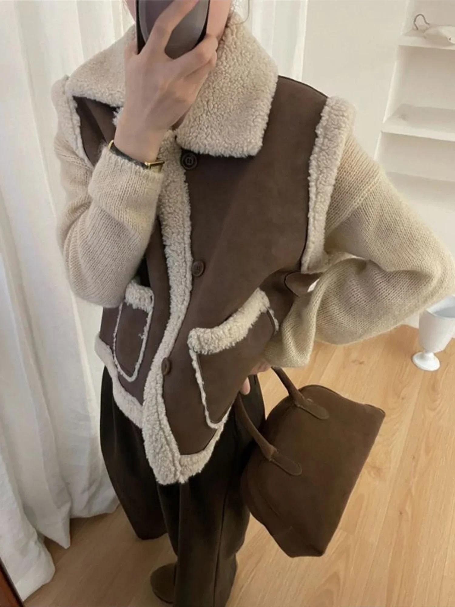 

Women's Vests Thicken Lamb Plush Lady Giletes Lightweight Padded New Outerwear Sleeveless Cold Clothes Fashion 2024 Elegant Warm