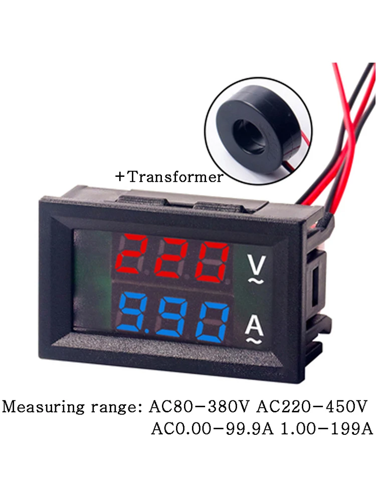 0.56 ''cyfrowy amperomierz woltomierz LCD AC 60-500V 10A 50A 220V Tester miernik napięcia prądu transformator prądu — zdjęcie 2