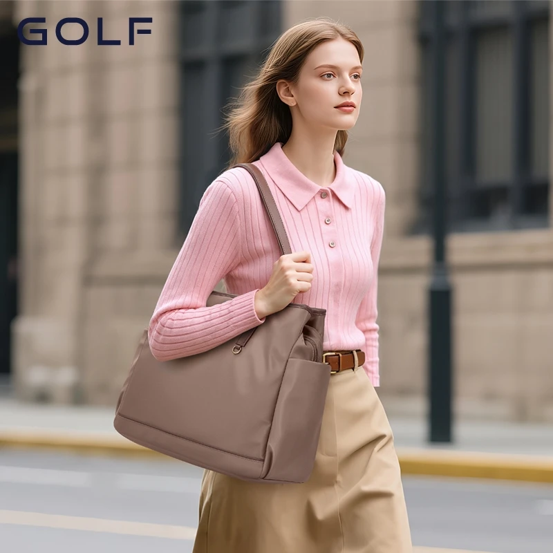 

GOLF Casual Women's Shoulder Bag Large Capacity Nylon Texture Handbags Waterproof Cross body Bag New Trend Female Sling Bag