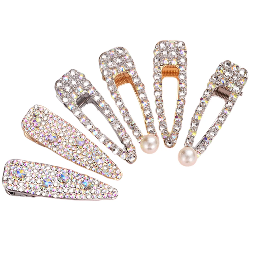 

6 Pcs Pearl Hair Clips Women Girls Fashion Metal Barrettes Silver Hollow Large Pearl Elegant Daily Party Gifts