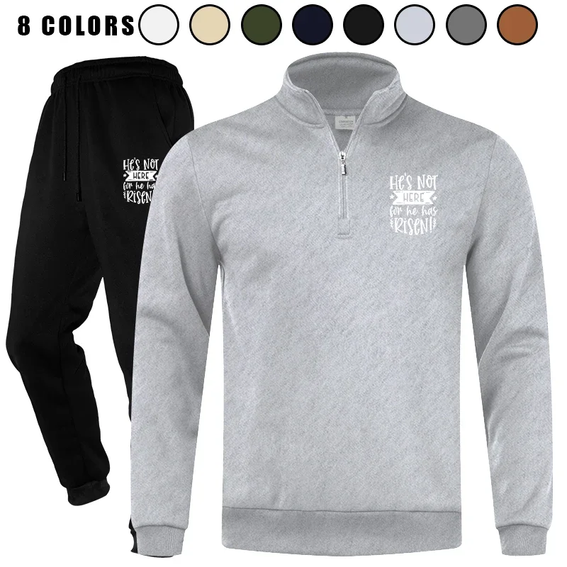 

Men's Tracksuit Jogging Suit Set Men's Tracksuit 2 Piece Printed Quarter Zip Sweatsuit Workout