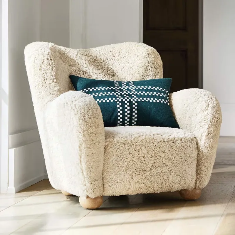 

Wool flannel soft bag leisure chair, villa homestay hotel household chair