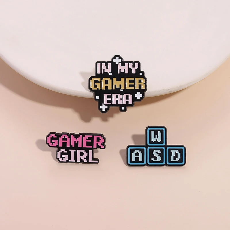 

Gamer Girl Enamel Pins Mosaic Puzzle Game In My Gamer Era Brooches Lapel Badges Clothes Funny Jewelry Gift For Fans Friends
