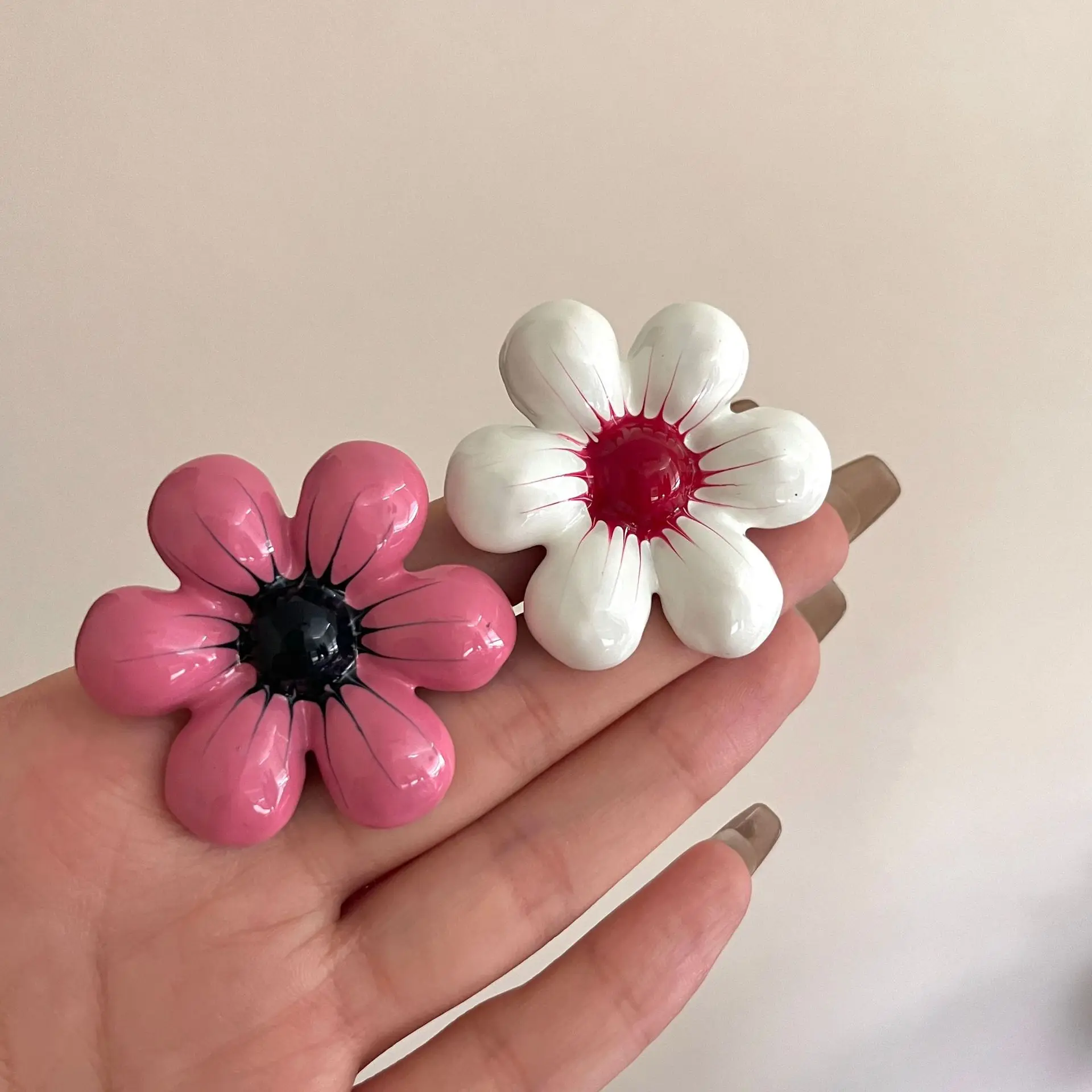 Vintage Colorful Enamel Drop Glaze Flower Open Rings for Women Fashion Sweet Finger Romantic Jewelry Holiday Accessories Gifts