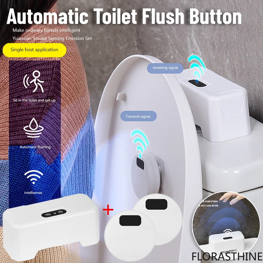 1800mAh Touchless Toilet IR Sensing Toilet Flush Sensor Button Flush Intelligent for Bathroom On-touch Switch