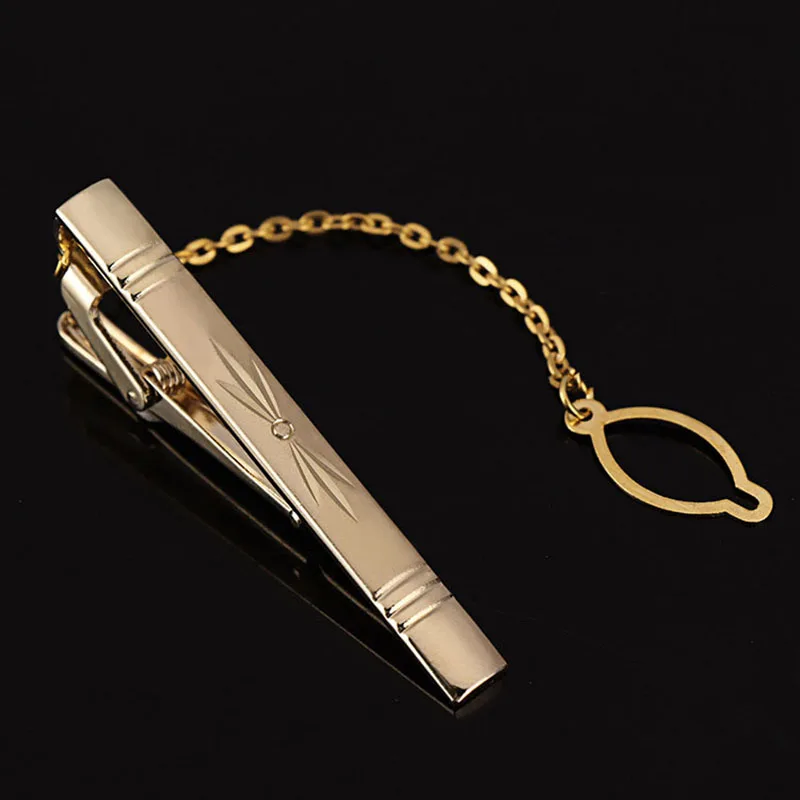 Hebilla de corbata Simple de Metal para hombre, broche de barra de corbata de Color dorado, Clip de abrazadera, Pin de corbatas de acero inoxidable