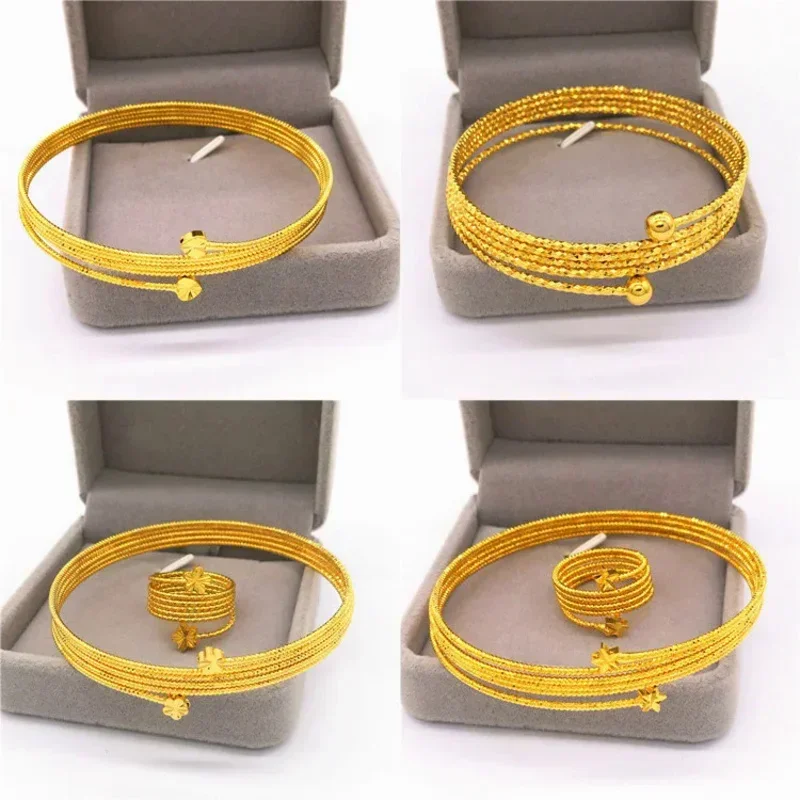 Fashion Simple Copper Plated Vietnam Sand Gold Opening Love Bracelet Women's New Long term Fashion Jewelry