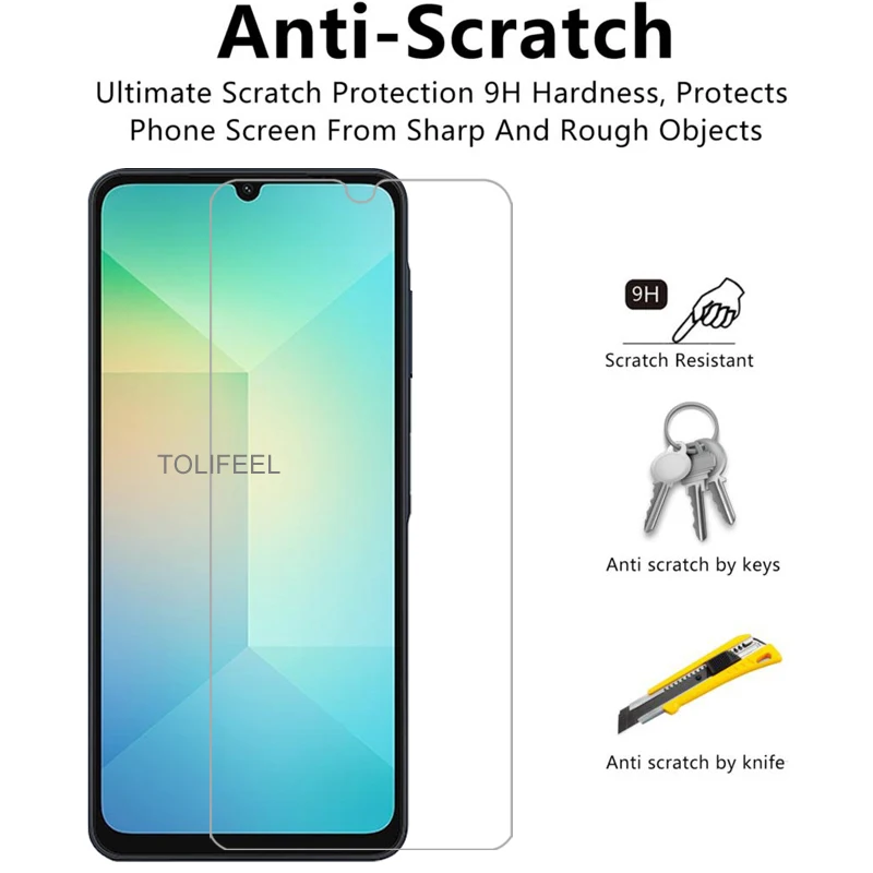 4PCS Tempered Glass For Samsung Galaxy A06 A16 HD Clear Premium Screen Protector For Samsung A16 A06 Glass Film