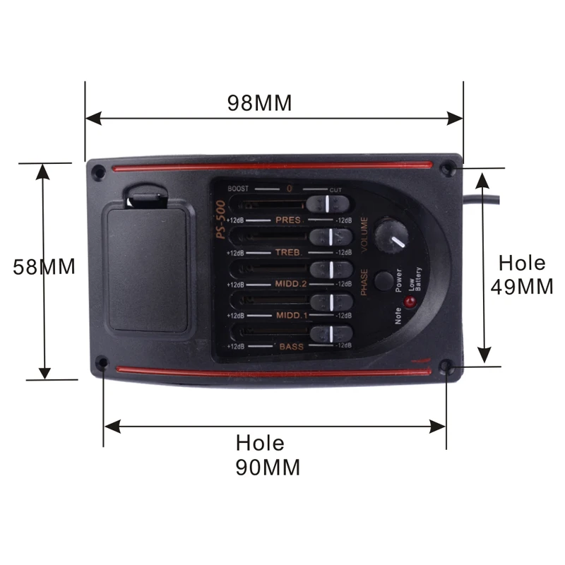 PS-500 5-Band Acoustic Guitar EQ Preamp Equalizer Pickup