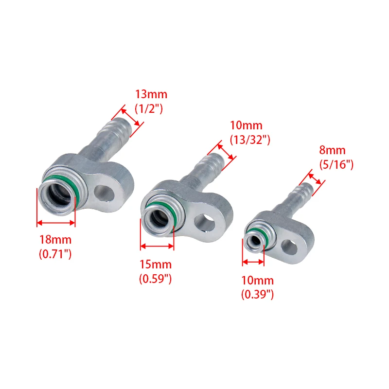 #6 #8 #10 Aluminium Barb Fitting Straight / 90 Degree O-Ring for A/C Air Conditioning Compressor Accumulator Radiator