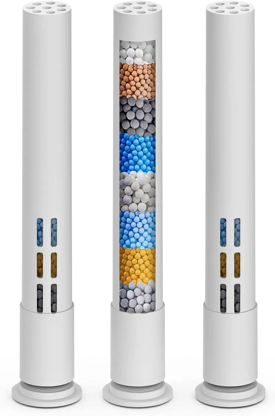 

Многоступенчатый фильтр для душа для жесткой воды, уменьшает содержание хлора и восстанавливает pH-баланс, белый, 3 шт.