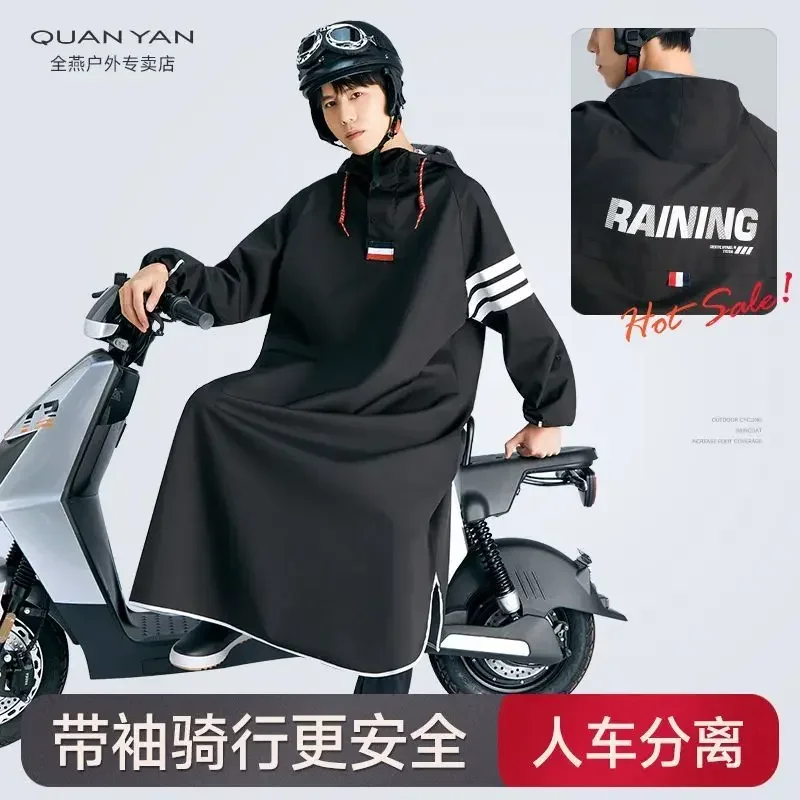 Long Style Oxford Raincoat Women Men Waterproof Motorcycle Hooded Poncho Rainwear Travel Hiking Rain Coat Bicycle Rain Jacket