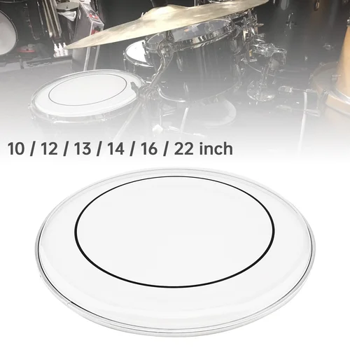 Imagen 1 del producto Cabezal de tambor transparente de 10 / 12 / 13 / 14 / 16 / 22 pulgadas para tambor de ruleta / bombo / tom, cabezal de tambor de repuesto Universal para mascotas