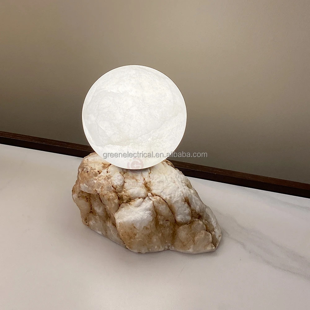 Nordic Modern LED Electric Eco-Friendly Warm White 3500K Marble Shade & Base Eye Caring Reading Lamp for Bedroom Use