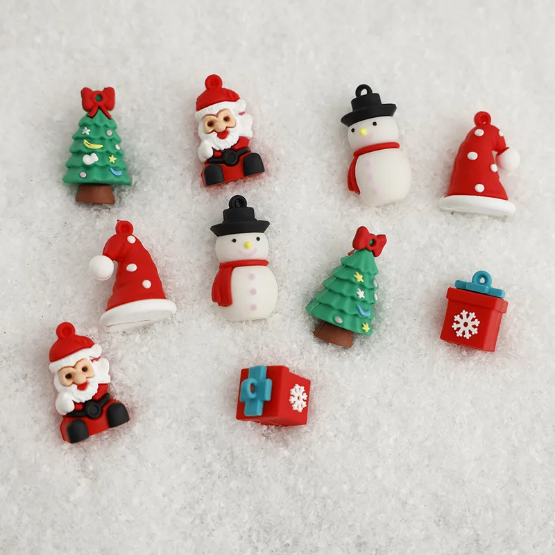 Christmas Series Keychain Pendant Pvc Soft Glue Santa Claus Diy Christmas Tree Modeling To Add Fun Holiday Elements