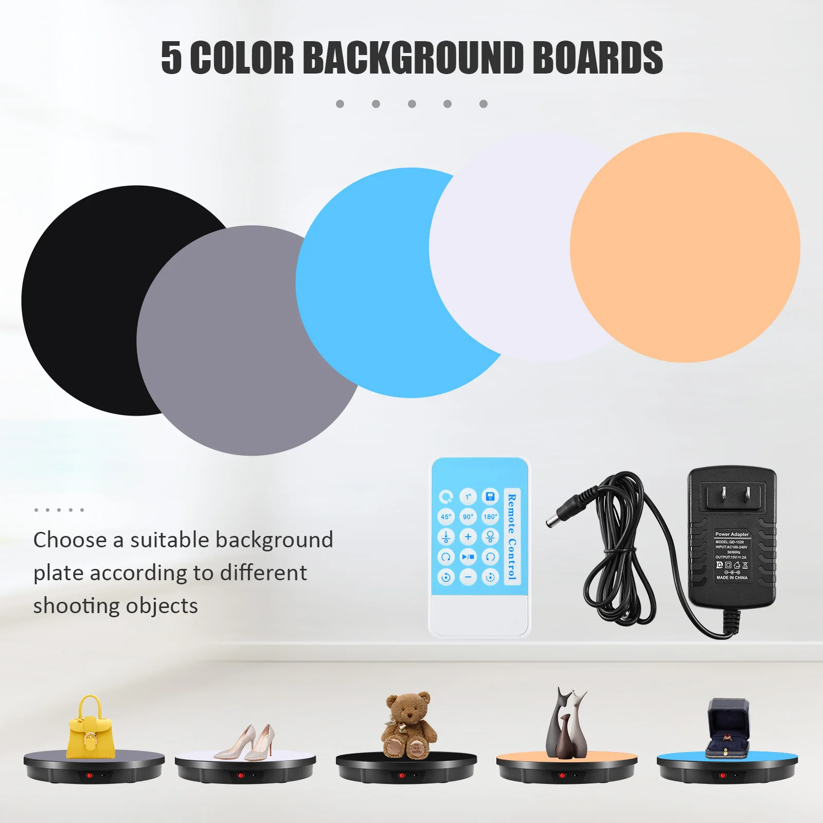 Imagem -05 - Carga Elétrica Rotativa Display Stand 360 ° Turntable Jóias Titular Bateria para Fotografia Vídeo Tiro Props 52cm 100kg