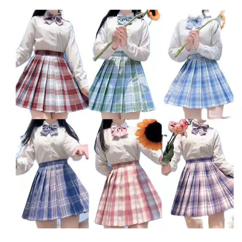 Plaid Women Pleated Skirt With Bow Knot Summer High Waist Preppy Girls Dance Mini Skirt Cute A Line Harajuku Sexy Japan Faldas