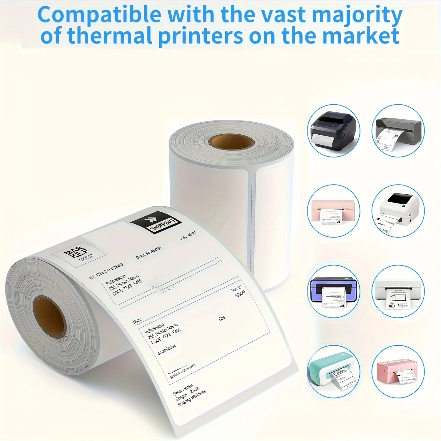 

500/350 Sheets 4"x6" 4''x4'' Thermal Label Paper 100x150mm Adhesive Stickers For Thermal Shipping Labels Express Barcode Label
