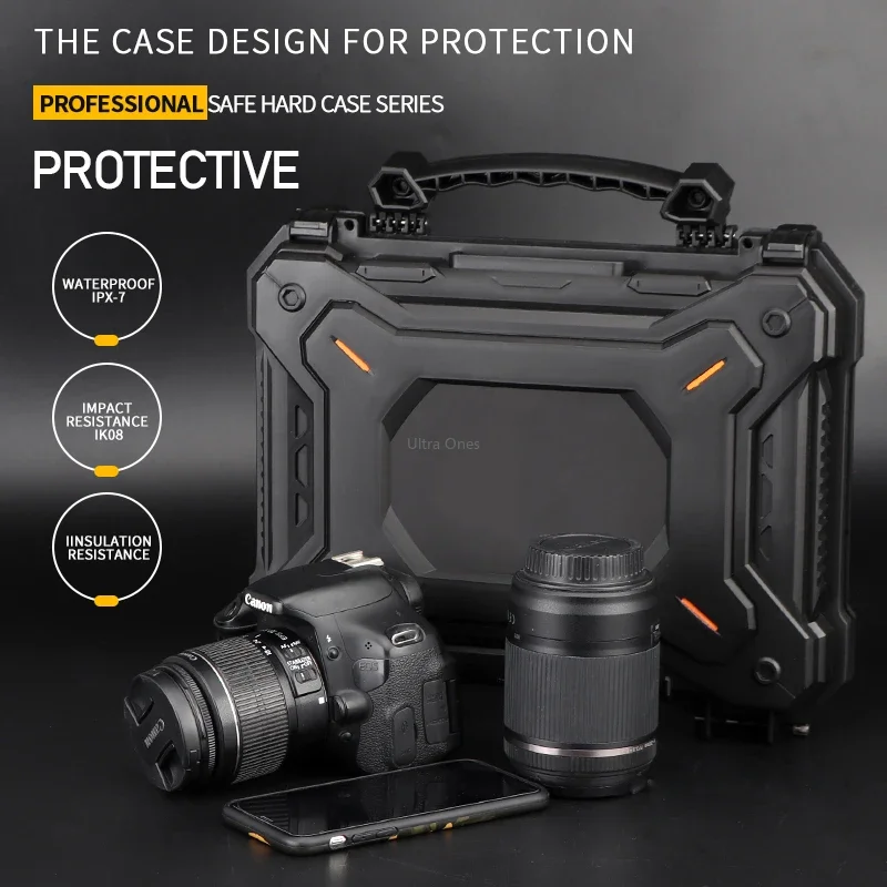 Tactical Gun Pistol Camera Protective Case Safety Bag Waterproof Hard Shell Airsoft Tool Storage Box Hunting Accessories