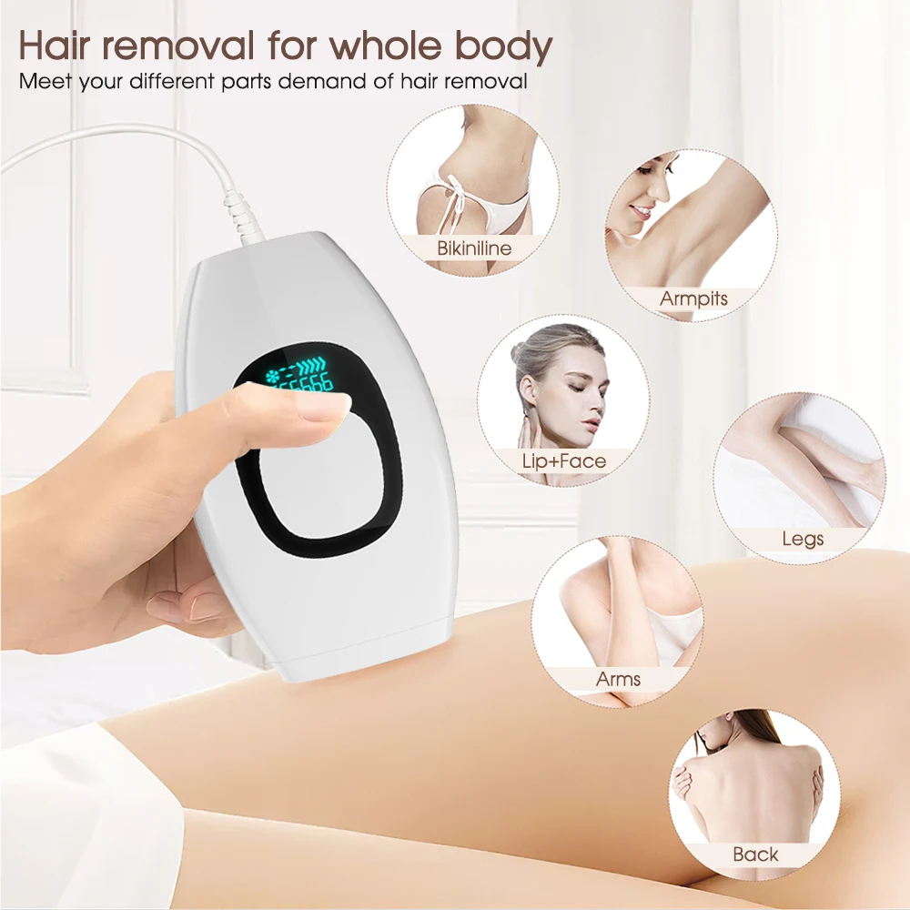 LCD 999,999 flash depilazione Laser indolore a 5 livelli per le donne dispositivi domestici Bikini per tutto il corpo epilatore portatile con impulsi IPL