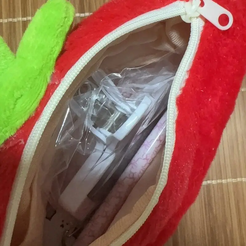 Love and Deepspace Rafayel Cartoon Red Soft Plush Strawberry Stationery Pouch Pencil Case Storage Inner Bag Friend Birthday Gift