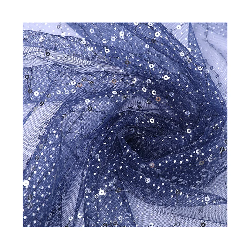 9 Colors Sequin Fabric For Evening Dress Lace Material Performance Stage Cloth Tube Gold Stamp Embroidered Fabric