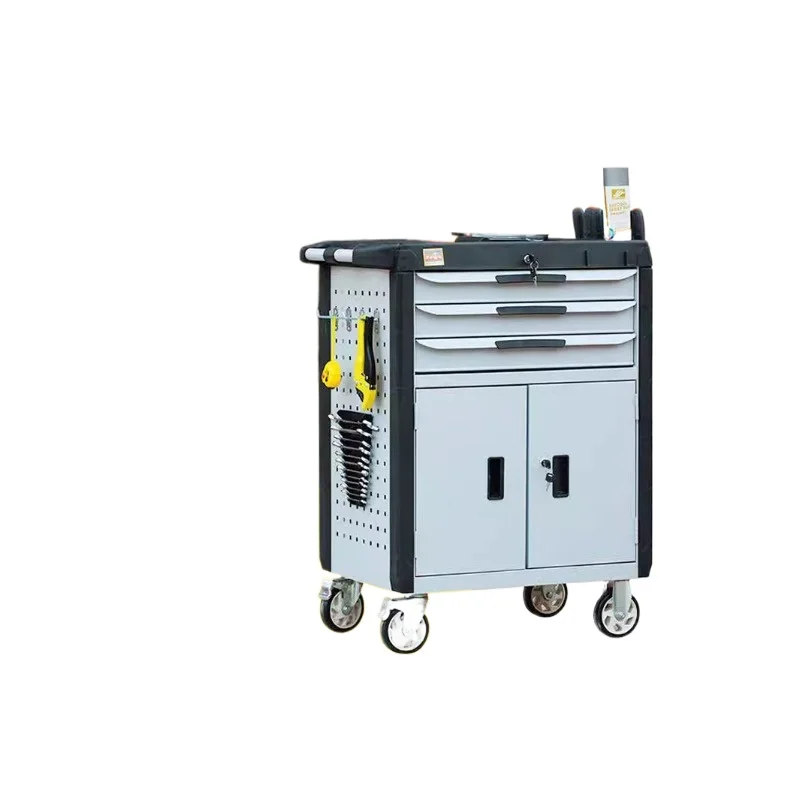 

Tool cart, hand cart, multifunctional, movable, thickened maintenance small cart, drawer type with cabinet, tool cabinet toolbox